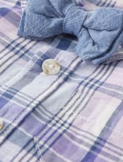 Baby Boys Dad And Me Plaid 2-Piece Outfit Set - Lovely Lavender