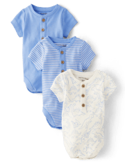 Baby Boys Dino Henley Bodysuit 3-Pack - Homegrown by Gymboree