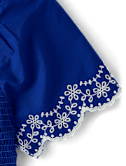 Robe à volants en popeline à œillets Mommy And Me pour femme - Blue Belle