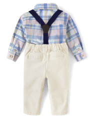 Baby Boys Matching Family Plaid 2-Piece Outfit Set - Spring Celebrations