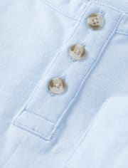 Boys Roll Cuff Henley Top - Prairie Fields