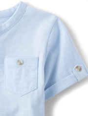Boys Roll Cuff Henley Top - Prairie Fields