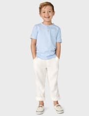 Boys Roll Cuff Henley Top - Prairie Fields