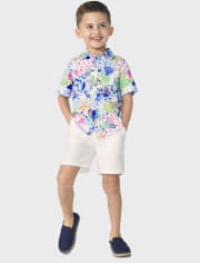 Boys Tropical Button Up Shirt - Bon Voyage