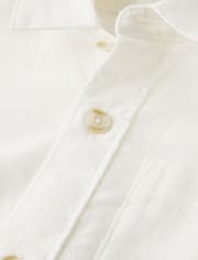 Boys Dad And Me Button Up Shirt - Linen
