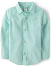 Boys Button Up Shirt - Linen