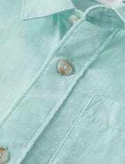 Boys Button Up Shirt - Linen