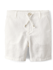 Shorts sin cierres en mezcla de lino para niños