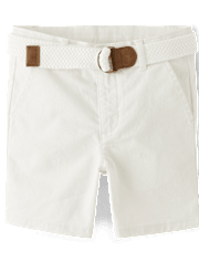Short chino en coton avec ceinture pour garçon