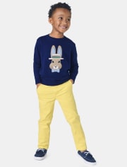 Boys Embroidered Bunny Sweater - Spring Celebrations