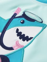 Boys Embroidered Shark Rashguard - Splish-Splash