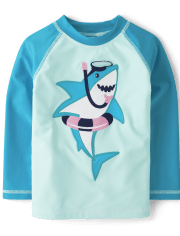 Boys Embroidered Shark Rashguard - Splish-Splash