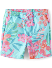 Boys Flower Swim Trunks - Splish-Splash