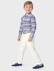 Camisa con botones de popelina a cuadros Dad And Me para niños - Lovely Lavender