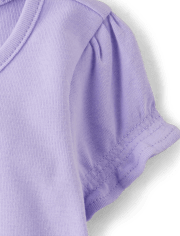Girls Embroidered Bunny Flower Top - Lovely Lavender