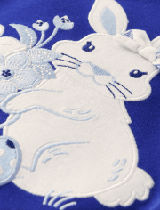 Haut arrosoir lapin brodé pour filles - Blue Belle