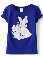 Haut arrosoir lapin brodé pour filles - Blue Belle