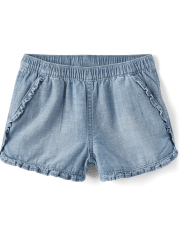 Girls Ruffle Pull On Shorts - Little Classics