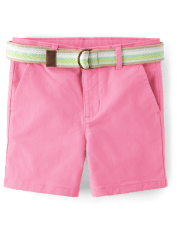 Boys Belted Chino Shorts - Seaside Palms