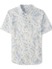 Camisa con botones de hoja de palma familiar a juego para hombre - Little Classics