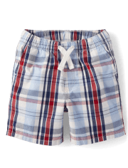 Short à enfiler à carreaux pour garçons - Champ de baseball