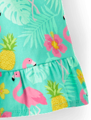 Girls Flamingo Smocked Skort - Seaside Palms