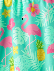 Girls Flamingo Smocked Skort - Seaside Palms