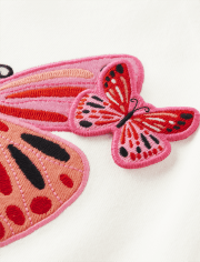 Girls Embroidered Butterfly Top - Little Classics