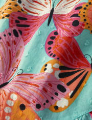 Girls Butterfly Hanky Hem Dress - Little Classics