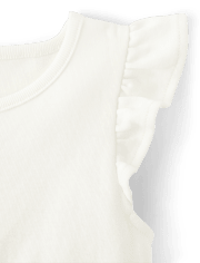 Vestido de niña con volantes y ojales de cambray - Little Essentials