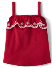 大学生協 割引 Eyelet Sleeveless Girls Ruffle Essentials Little - Top Tank 110（105～114cm）