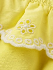 Girls Eyelet Ruffle Top - Little Essentials