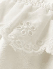 Girls Eyelet Ruffle Top - Little Essentials