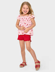 Girls Ruffle Pull On Shorts - Little Essentials