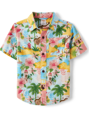 Boys Hawaiian Button Up Shirt - Little Classics