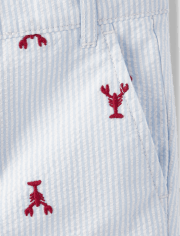 Boys Schiffli Lobster Chino Shorts - Little Essentials