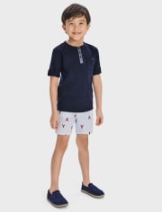 Boys Schiffli Lobster Chino Shorts - Little Essentials