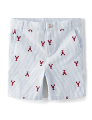 Boys Schiffli Lobster Chino Shorts - Little Essentials