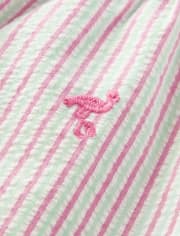Boys Schiffli Flamingo Chino Shorts - Seaside Palms