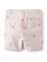Boys Schiffli Flamingo Chino Shorts - Seaside Palms
