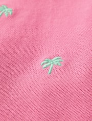 Boys Schiffli Palm Tree Polo - Seaside Palms
