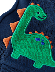 Pantalones jogger de polar con dinosaurio bordado para niños - Classroom Cutie