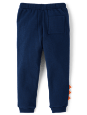 Pantalones jogger de polar con dinosaurio bordado para niños - Classroom Cutie