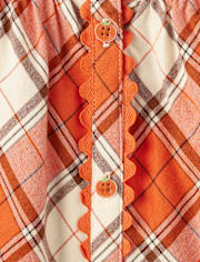 Girls Plaid Pumpkin Shirt Dress - Autumn Adventures