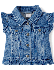 Niña Jeans Volantes / Chaleco Cropped Mezclilla - Country Charm