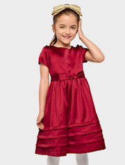 Girls Bow Fit And Flare Dress - All Dressed Up