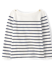 Girls Striped Boat Neck Top - Classroom Cutie