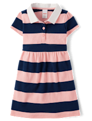 Girls Striped Polo Dress - Classroom Cutie