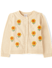 Cárdigan Girasol Bordado Niña - Aventuras de Otoño