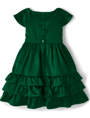 Girls Ruffle Bow Fit And Flare Dress - All Dressed Up